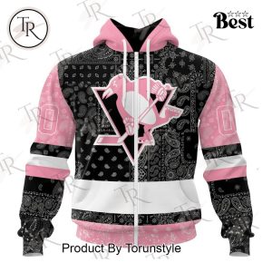 NHL Pittsburgh Penguins Special Pink Paisley Design Hoodie