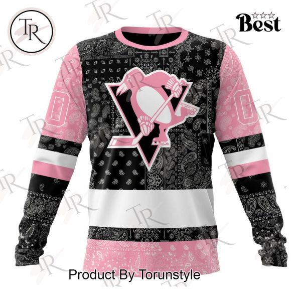 NHL Pittsburgh Penguins Special Pink Paisley Design Hoodie