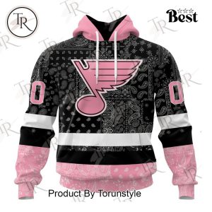 NHL St. Louis Blues Special Pink Paisley Design Hoodie