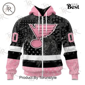 NHL St. Louis Blues Special Pink Paisley Design Hoodie