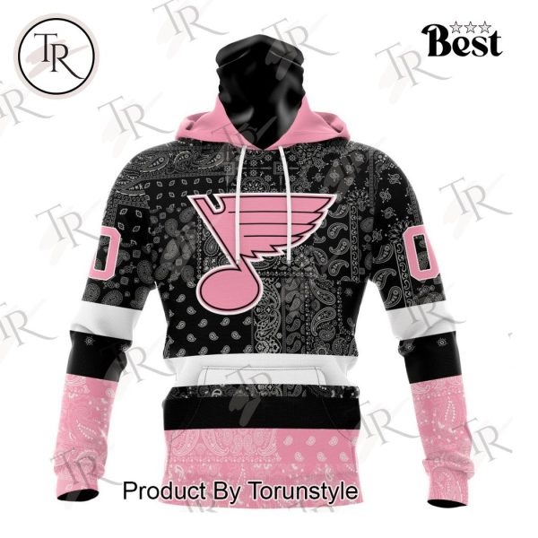 NHL St. Louis Blues Special Pink Paisley Design Hoodie