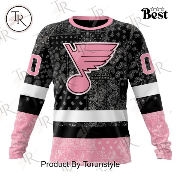 NHL St. Louis Blues Special Pink Paisley Design Hoodie