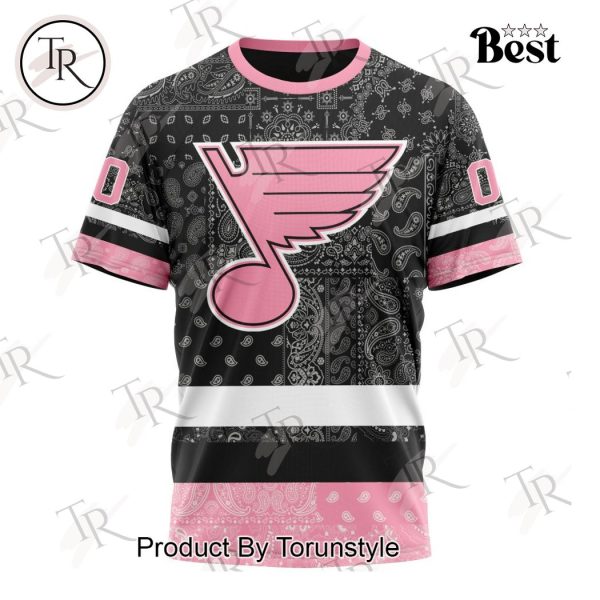 NHL St. Louis Blues Special Pink Paisley Design Hoodie