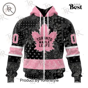 NHL Toronto Maple Leafs Special Pink Paisley Design Hoodie