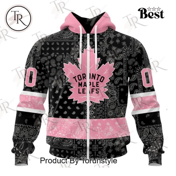 NHL Toronto Maple Leafs Special Pink Paisley Design Hoodie