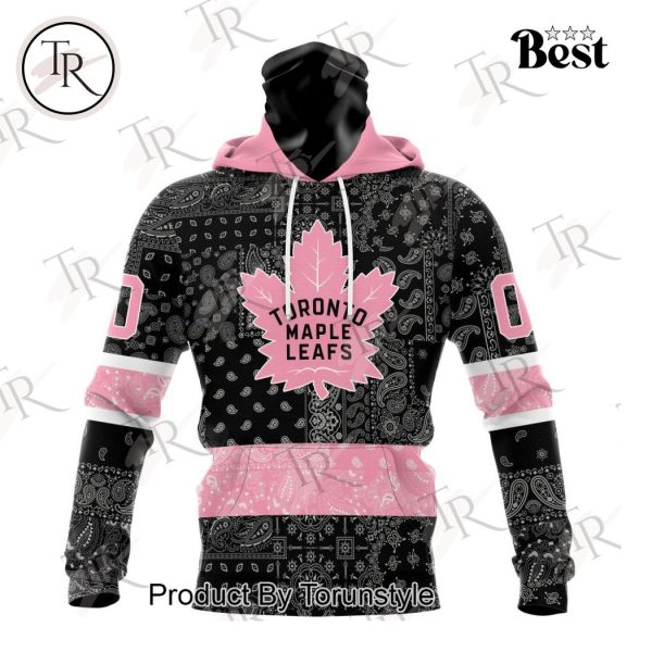 NHL Toronto Maple Leafs Special Pink Paisley Design Hoodie