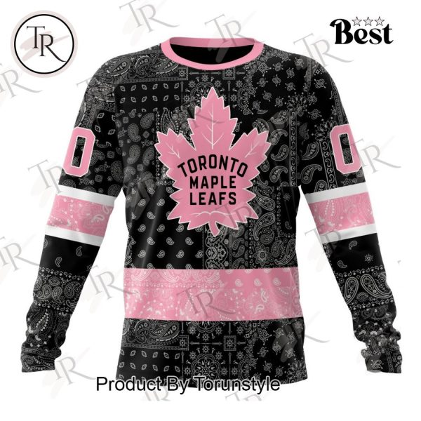 NHL Toronto Maple Leafs Special Pink Paisley Design Hoodie