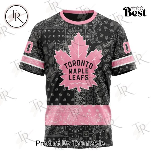 NHL Toronto Maple Leafs Special Pink Paisley Design Hoodie