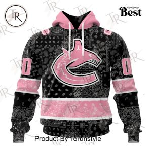 NHL Vancouver Canucks Special Pink Paisley Design Hoodie