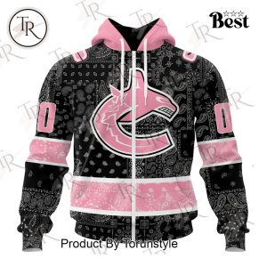 NHL Vancouver Canucks Special Pink Paisley Design Hoodie