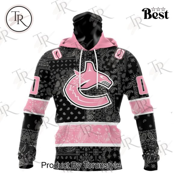 NHL Vancouver Canucks Special Pink Paisley Design Hoodie