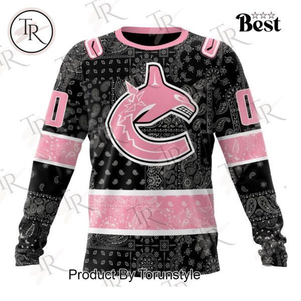 NHL Vancouver Canucks Special Pink Paisley Design Hoodie