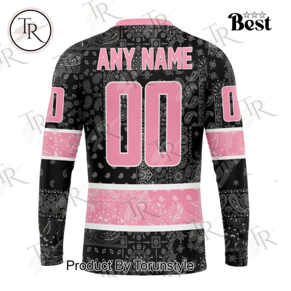 NHL Vancouver Canucks Special Pink Paisley Design Hoodie