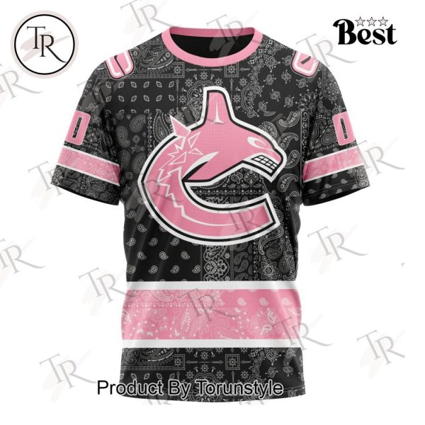 NHL Vancouver Canucks Special Pink Paisley Design Hoodie