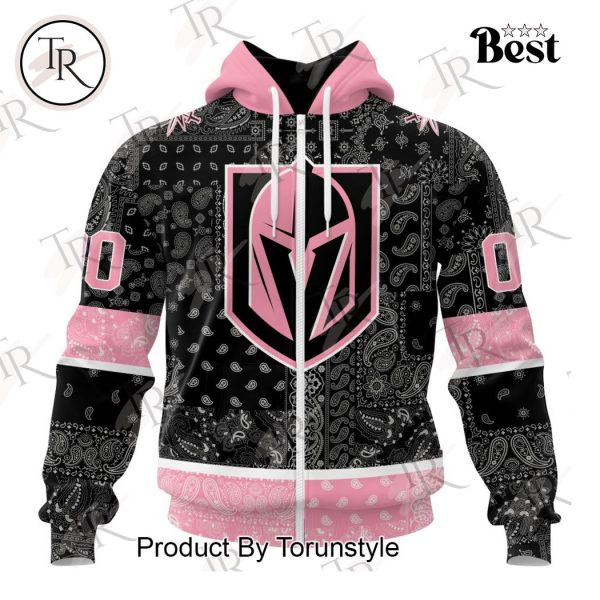 NHL Vegas Golden Knights Special Pink Paisley Design Hoodie