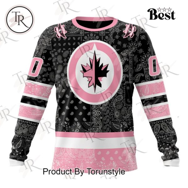 NHL Winnipeg Jets Special Pink Paisley Design Hoodie