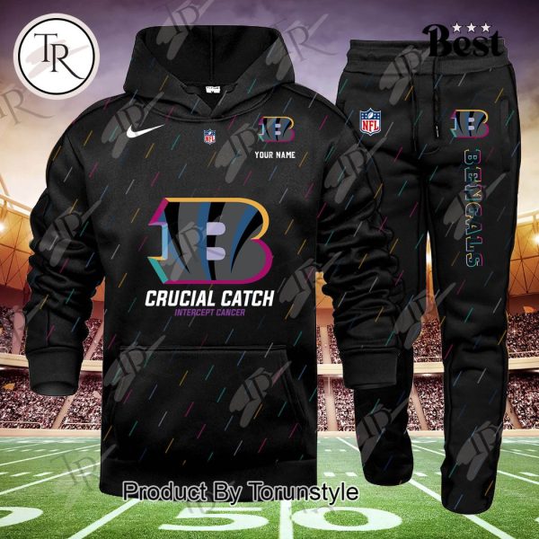 Cincinnati Bengals 2024 NFL Crucial Catch Hoodie Set – Custom Name