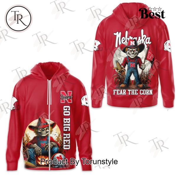 Nebraska Huskers Go Big Red Fear The Corn Halloween Hoodie – Red