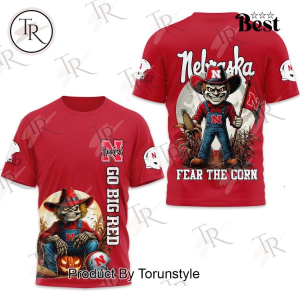 Nebraska Huskers Go Big Red Fear The Corn Halloween Hoodie – Red