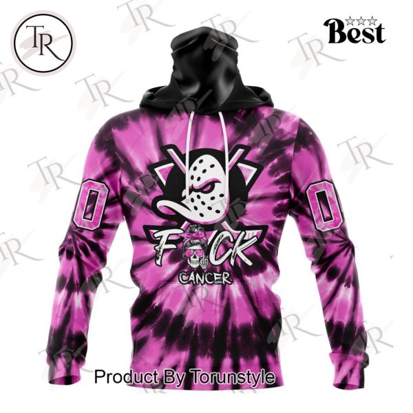 NHL Anaheim Ducks Special Pink F!ck Cancer Design Hoodie