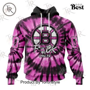 NHL Boston Bruins Special Pink F!ck Cancer Design Hoodie