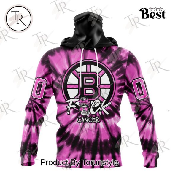 NHL Boston Bruins Special Pink F!ck Cancer Design Hoodie