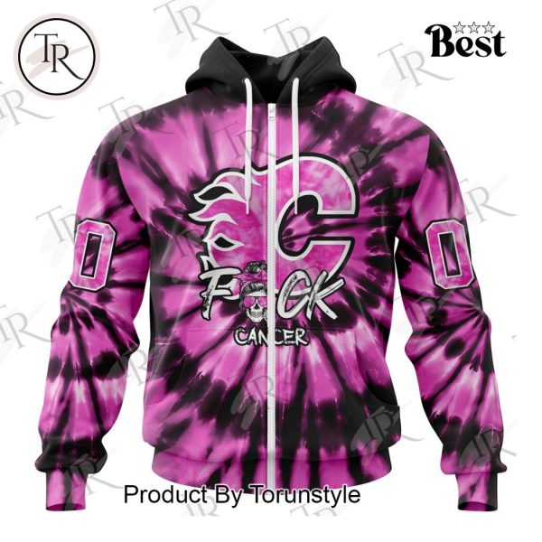 NHL Calgary Flames Special Pink F!ck Cancer Design Hoodie