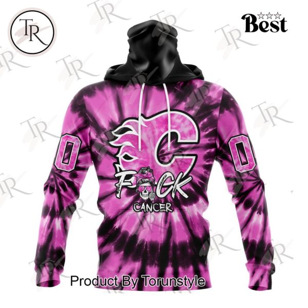 NHL Calgary Flames Special Pink F!ck Cancer Design Hoodie