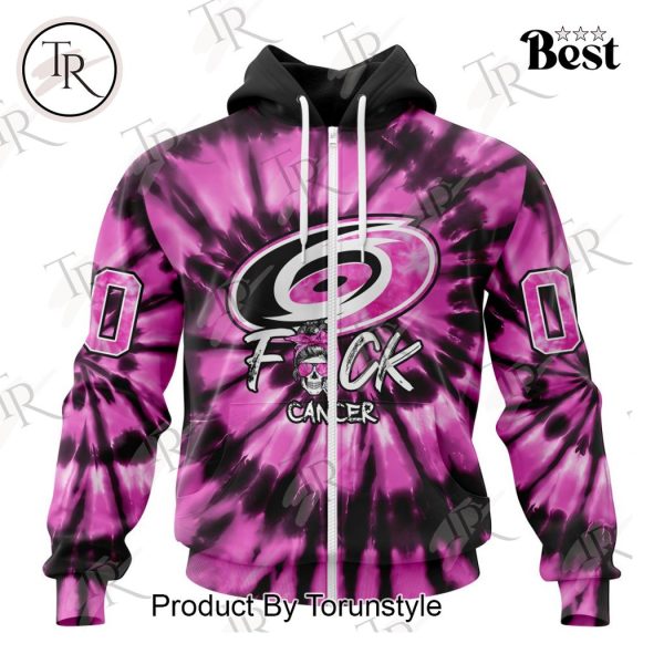 NHL Carolina Hurricanes Special Pink F!ck Cancer Design Hoodie