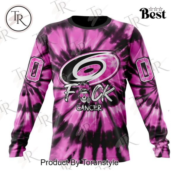 NHL Carolina Hurricanes Special Pink F!ck Cancer Design Hoodie