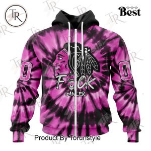 NHL Chicago Blackhawks Special Pink F!ck Cancer Design Hoodie