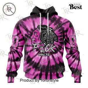 NHL Chicago Blackhawks Special Pink F!ck Cancer Design Hoodie