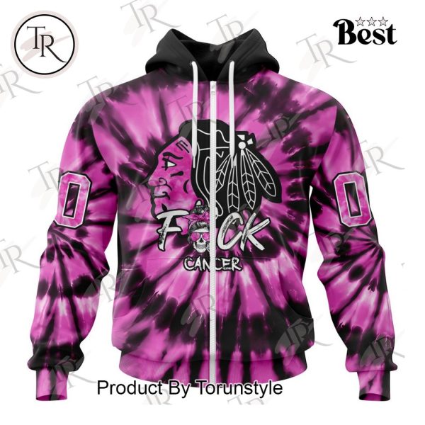 NHL Chicago Blackhawks Special Pink F!ck Cancer Design Hoodie