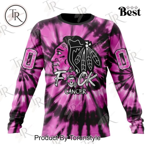 NHL Chicago Blackhawks Special Pink F!ck Cancer Design Hoodie