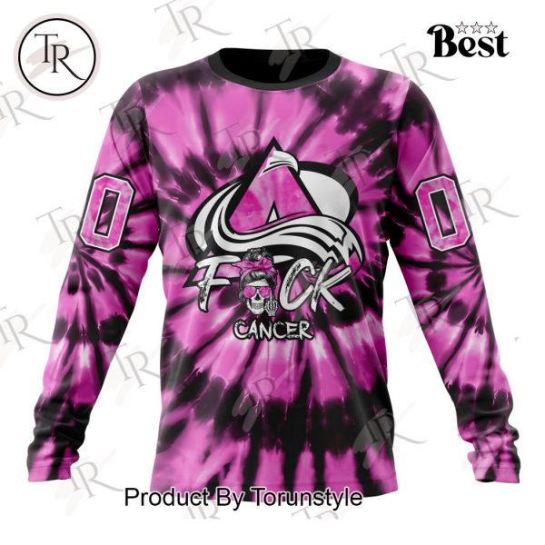 NHL Colorado Avalanche Special Pink F!ck Cancer Design Hoodie