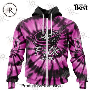 NHL Columbus Blue Jackets Special Pink F!ck Cancer Design Hoodie