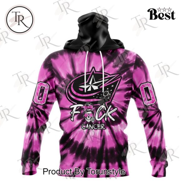 NHL Columbus Blue Jackets Special Pink F!ck Cancer Design Hoodie