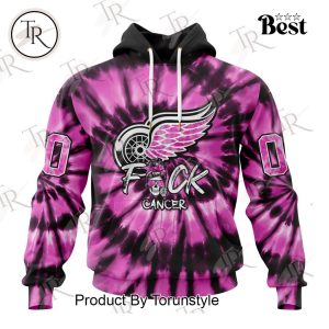 NHL Detroit Red Wings Special Pink F!ck Cancer Design Hoodie