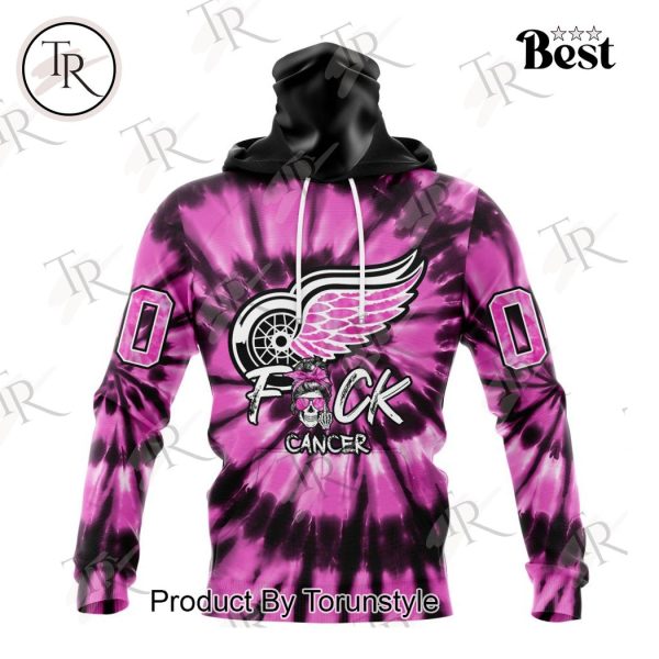 NHL Detroit Red Wings Special Pink F!ck Cancer Design Hoodie