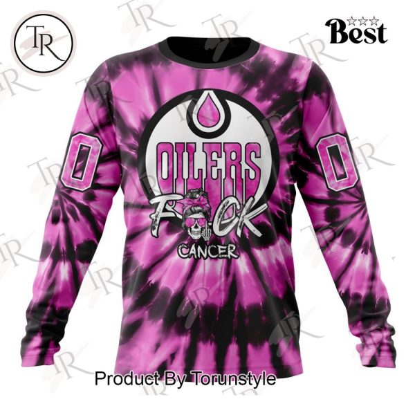 NHL Edmonton Oilers Special Pink F!ck Cancer Design Hoodie