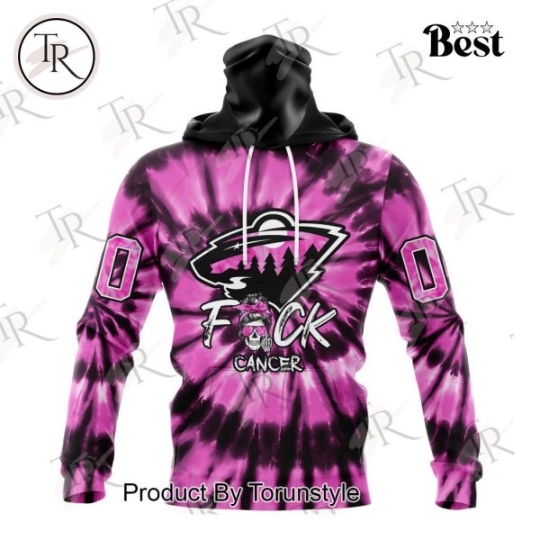 NHL Minnesota Wild Special Pink F!ck Cancer Design Hoodie