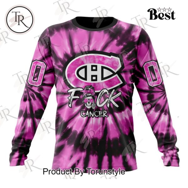 NHL Montreal Canadiens Special Pink F!ck Cancer Design Hoodie