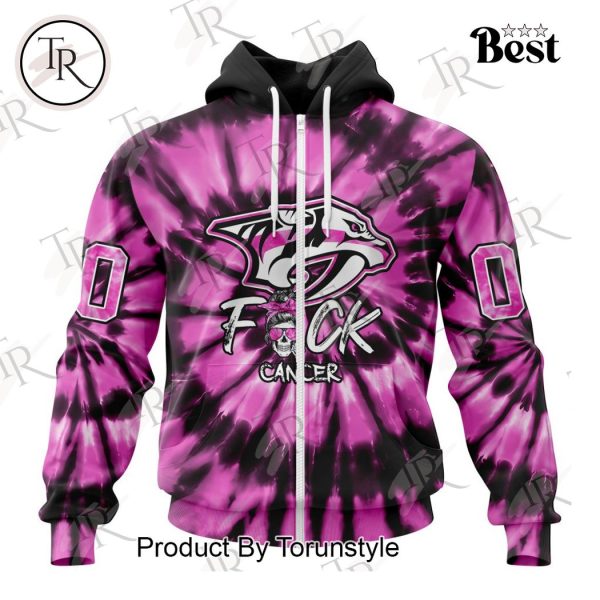 NHL Nashville Predators Special Pink F!ck Cancer Design Hoodie