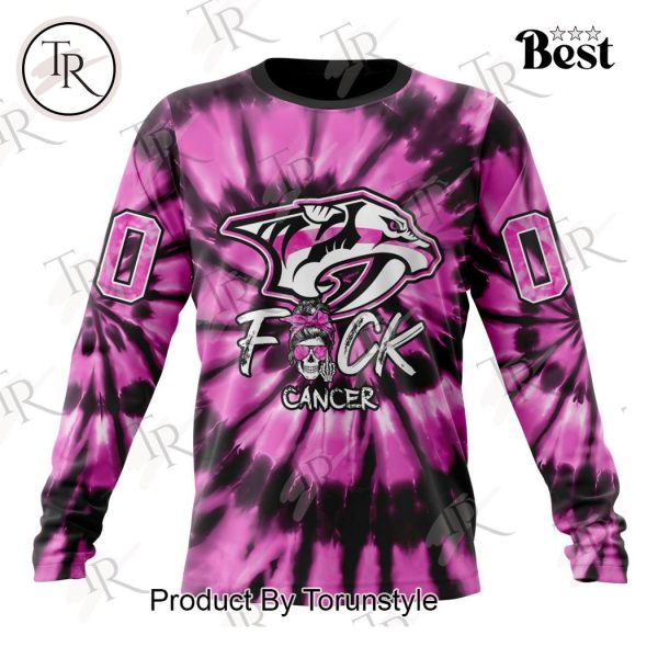 NHL Nashville Predators Special Pink F!ck Cancer Design Hoodie