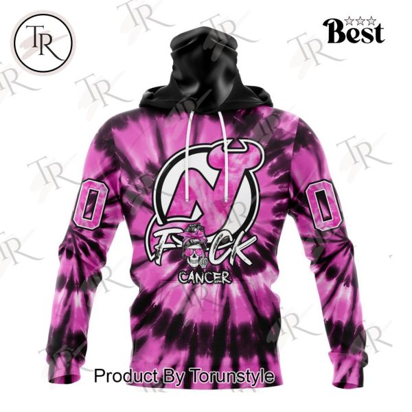 NHL New Jersey Devils Special Pink F!ck Cancer Design Hoodie