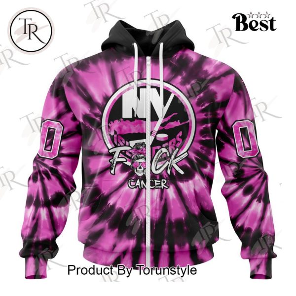 NHL New York Islanders Special Pink F!ck Cancer Design Hoodie