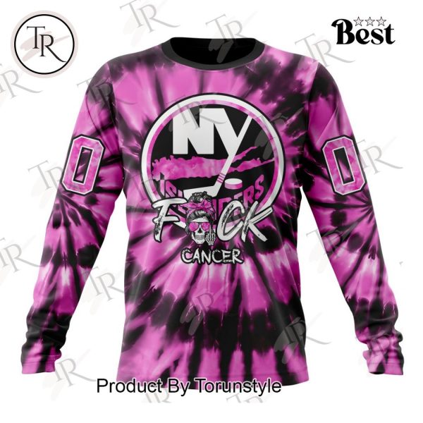 NHL New York Islanders Special Pink F!ck Cancer Design Hoodie