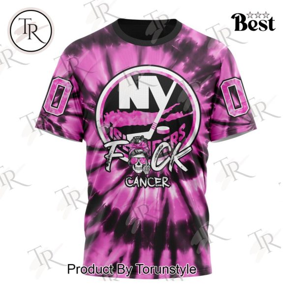 NHL New York Islanders Special Pink F!ck Cancer Design Hoodie