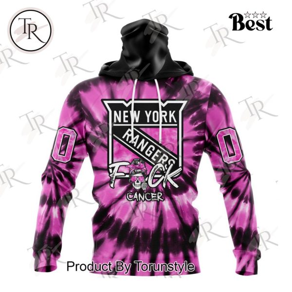 NHL New York Rangers Special Pink F!ck Cancer Design Hoodie