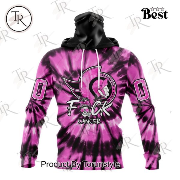 NHL Ottawa Senators Special Pink F!ck Cancer Design Hoodie